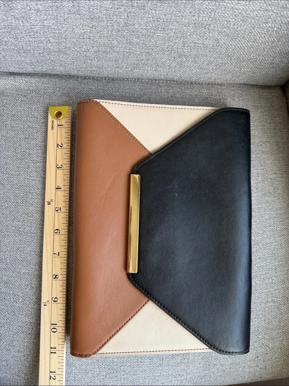 Express Envelope Clutch - Black, Cream & Brown